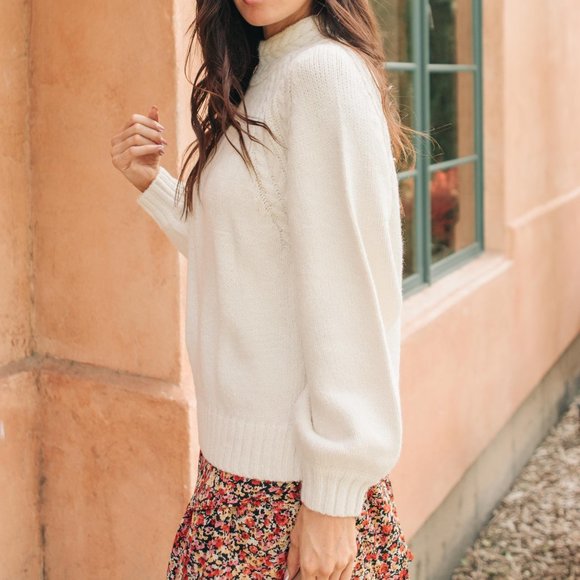 Your Favorite Knit Sweater in Cream - Picture 3 of 4